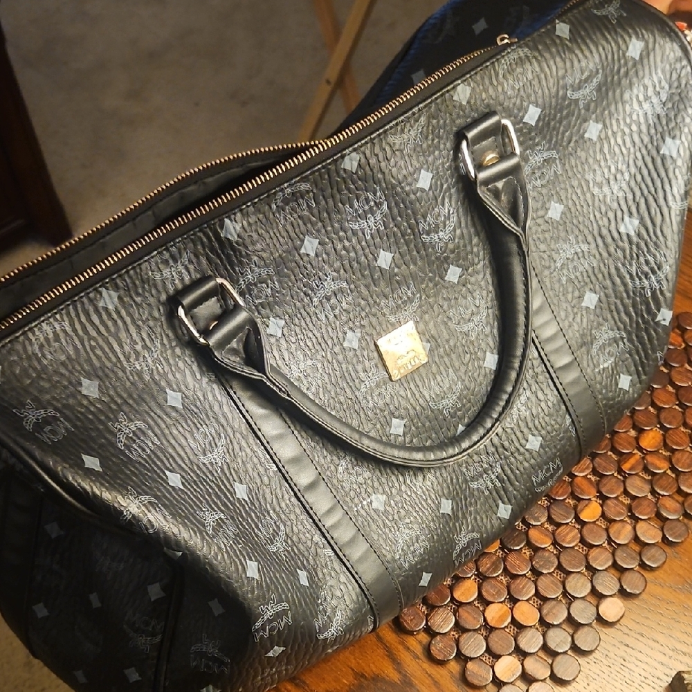 MCM Black and Gray Duffel Bag